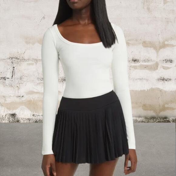 BP. NWT Rib Long Sleeve Deep Scoop Top-Size XXS - Picture 1 of 7